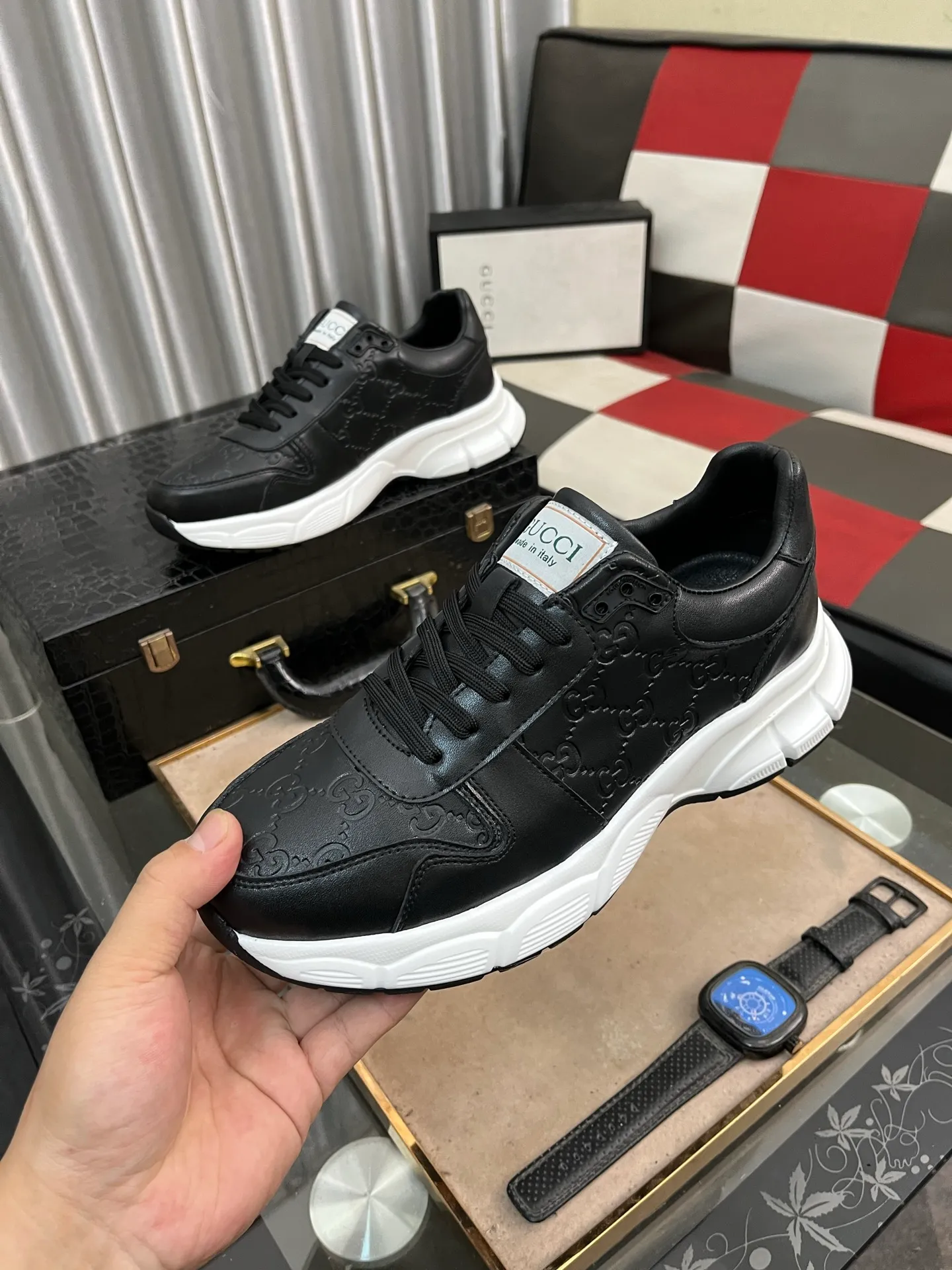 Men's shoes 💰440⌚️⌚️ (GUCCI-Gucci) luxury brand sports and casual shoes, imported original material, sheepskin lining, high-end and comfortable, original outsole is light and wear-resistant! Purely handmade, details determine quality! 38-443️⃣colors available